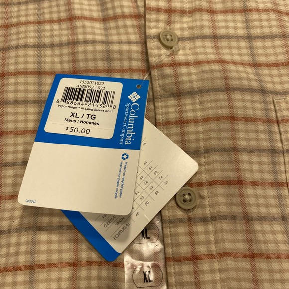 Columbia Shirt Men's XL Vapor Ridge Plaid Flannel Long Sleeve Button Up - Picture 5 of 11
